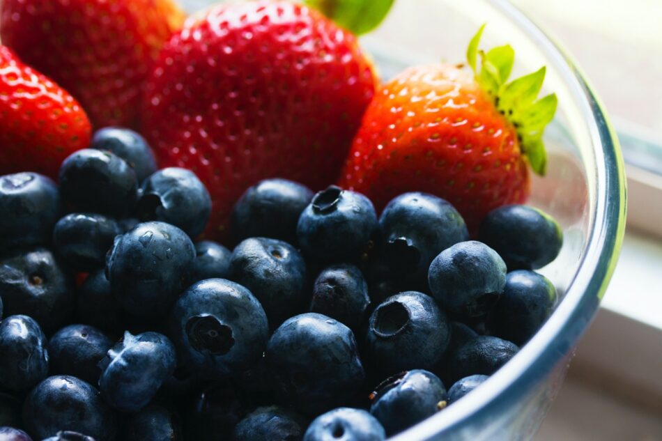 blueberries and strawberries