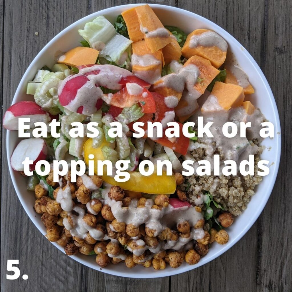 crunchy chickpeas salad topping